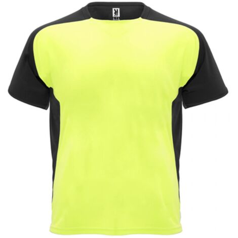 Camiseta técnica de manga ranglán y cubrecosturas a tono BUGATTI ROLY 4 Amarillo Fluor/Negro