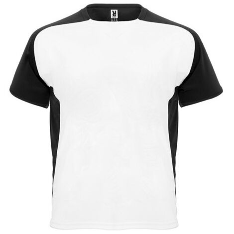 Camiseta técnica de manga ranglán y cubrecosturas a tono BUGATTI ROLY 4 Blanco/Negro