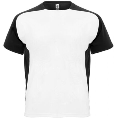 Camiseta técnica de manga ranglán y cubrecosturas a tono BUGATTI ROLY 16 Blanco/Negro