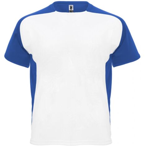Camiseta técnica de manga ranglán y cubrecosturas a tono BUGATTI ROLY XL Blanco/Royal