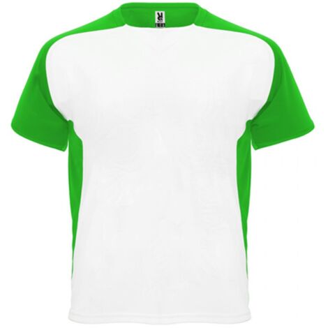 Camiseta técnica de manga ranglán y cubrecosturas a tono BUGATTI ROLY XXL Blanco/Verde helecho