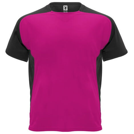 Camiseta técnica de manga ranglán y cubrecosturas a tono BUGATTI ROLY M Fucsia/Negro