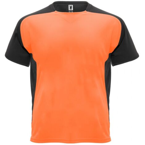 Camiseta técnica de manga ranglán y cubrecosturas a tono BUGATTI ROLY XXL Naranja Fluor/Negro