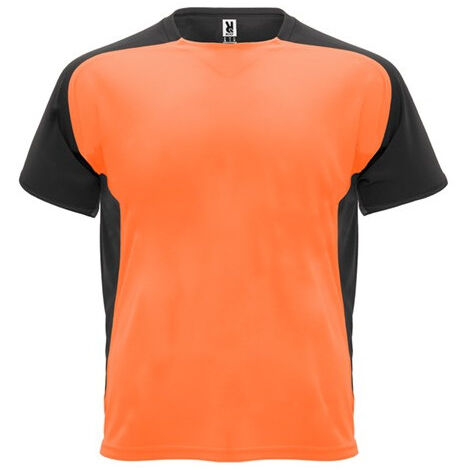 Camiseta técnica de manga ranglán y cubrecosturas a tono BUGATTI ROLY 8 Naranja Fluor/Negro