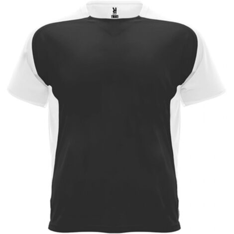 Camiseta técnica de manga ranglán y cubrecosturas a tono BUGATTI ROLY XXL Negro/Blanco