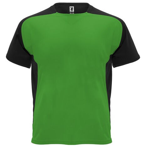 Camiseta técnica de manga ranglán y cubrecosturas a tono BUGATTI ROLY 4 Verde Helecho/Negro