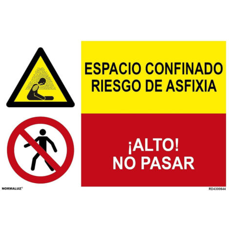 Señal combinada Riesgo de asfixia Alto no pasar SEKURECO                 Adhesivo vinilo (1/2)