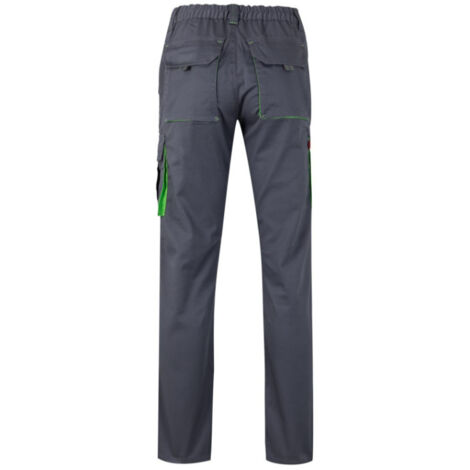 PANTALON TRABAJO 46  16%POL46%ALG38%EMET GRIS/VERDE LIMA MLT (1/4)