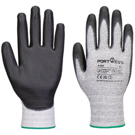 Guante de punto de diamante galga 13 sin costuras PU (12 pares) PORTWEST A124 M
