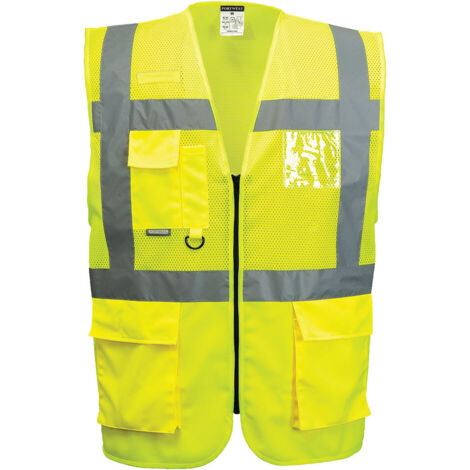 Chaleco de malla Executive Madrid naranja/ amarillo, bolsillos de parche, anilla DPORTWEST C496 XXXL Amarillo (1/2)