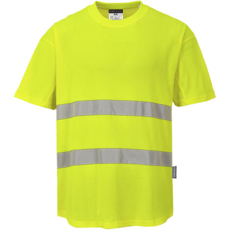 Camiseta transpirable con 2 franjas HV Amarillo M