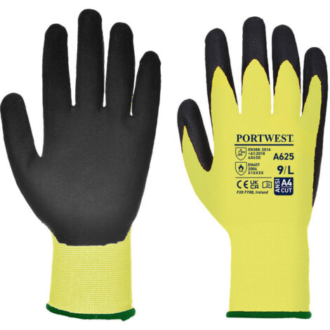 Guantes de PU Vis-Tex corte D Amarillo/Negro M - Talla 8