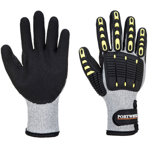 Guantes térmicos anti impacto resistentes a cortes Gris/Negro 2XL - Talla 11