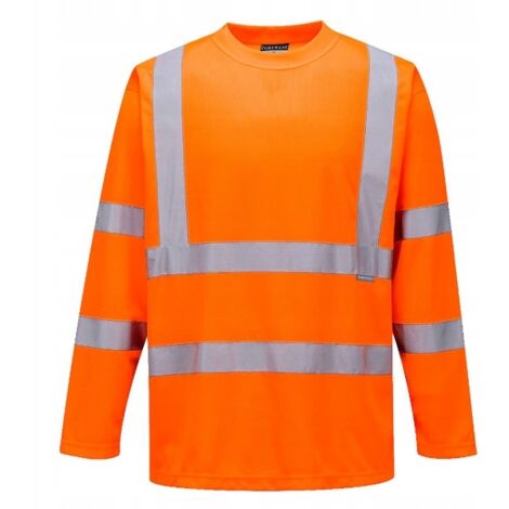 Camiseta de manga larga de alta visibilidad y transpirable con cintas reflectantes PORTWEST S178 L Naranja