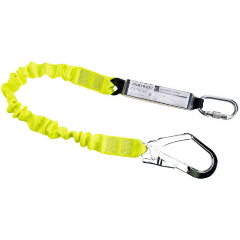 Línea de amarre elástica con absorbedor conector automático y mosquetón 180 cm PORTWEST FP53