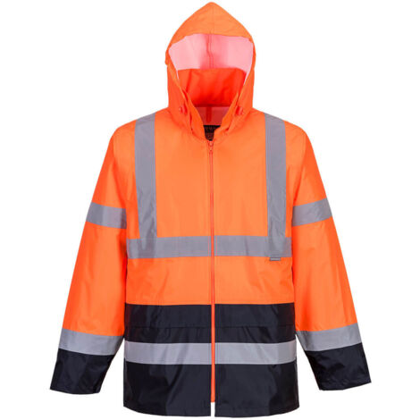 Chaqueta de lluvia Hi-Vis bicolor naranja/marino L