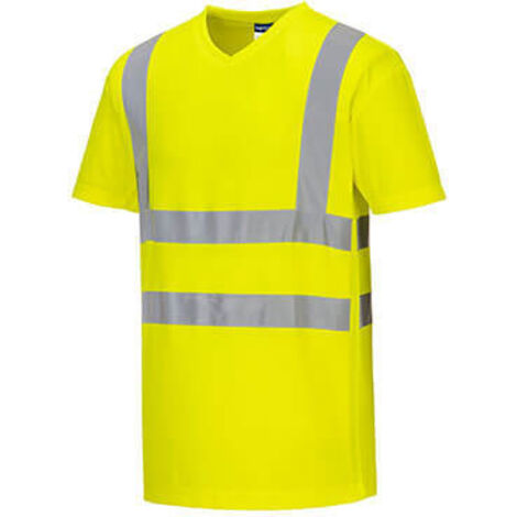 Camiseta transpirable con rayas HV Amarillo S