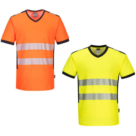 Portwest PW310 Camiseta de trabajo de alta visibilidad con cuello en V - S - Orange