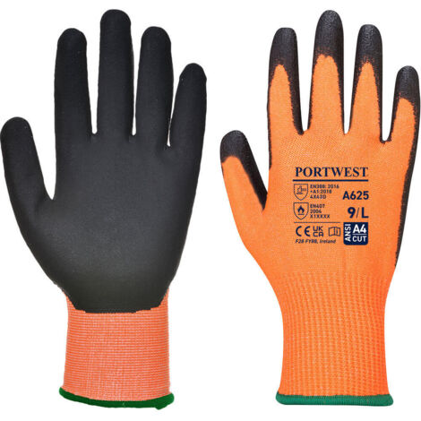 Guantes de PU Vis-Tex corte D Naranja/Negro XL - Talla 10
