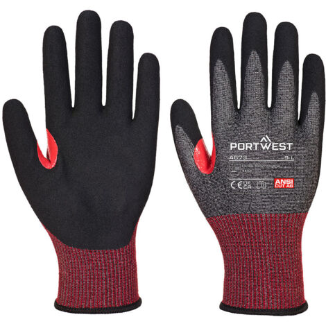 Guantes CT anti-cortes de espuma de nitrilo F18 negro, talla L - Talla 9