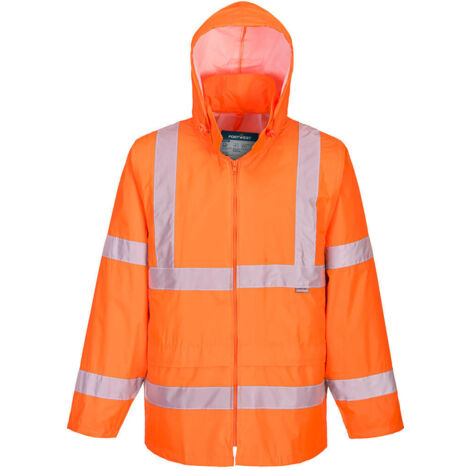 Chubasquero de alta visibilidad impermeable poliéster y PVC con capucha PORTWEST H440 4XL Naranja
