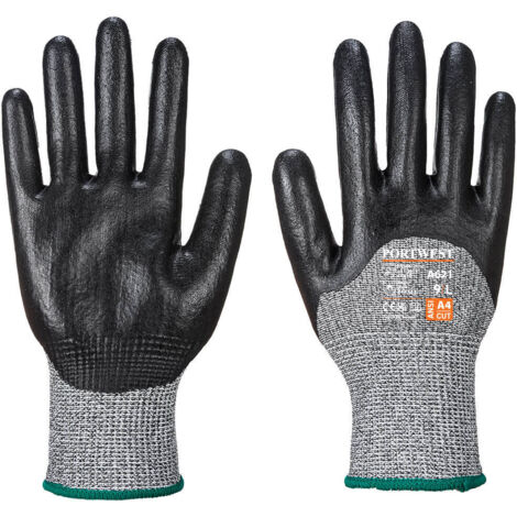 Guantes de espuma de nitrilo anticorte con recubrimiento 3/4 Negro S - Talla 7