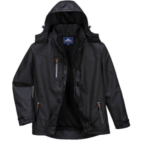 Chaqueta tipo chubasquero Outcoach Tejido Oxford de poliéster resistente a la abrasión PORTWEST S555 4XL Negro (1/2)