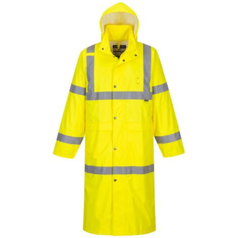 Gabardina extra larga impermeable de alta visibilidad 122cm PORTWEST H445 XXL Amarillo