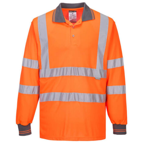Polo de alta visibilidad de manga larga  Naranja 5XL