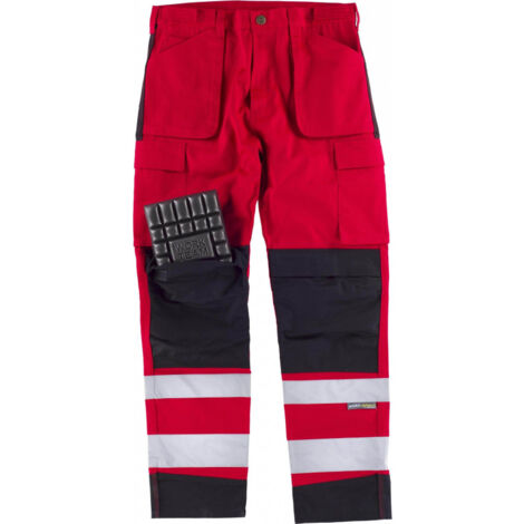 Pantalón de alta visibilidad de triple costura con rodilleras WORKTEAM C2913 (1/2)