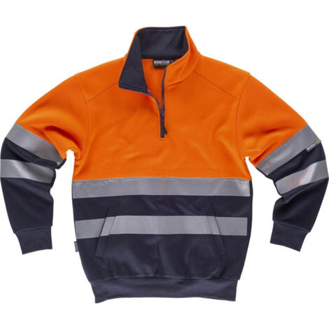 Sudadera combinada con cintas reflectantes con bolsillos interiores WORKTEAM C9035 (1/2)