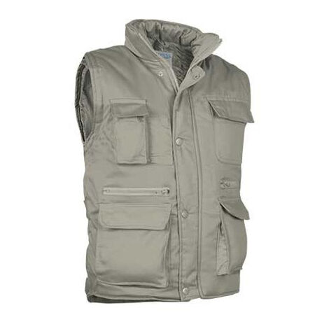 Chaleco acolchado multibolsillos VALENTO Reporter L Beige arena