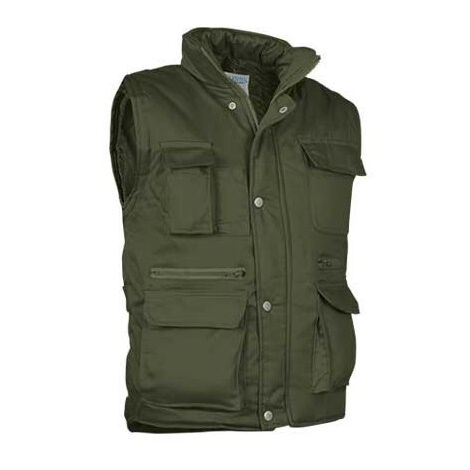 Chaleco acolchado multibolsillos VALENTO Reporter M Verde militar