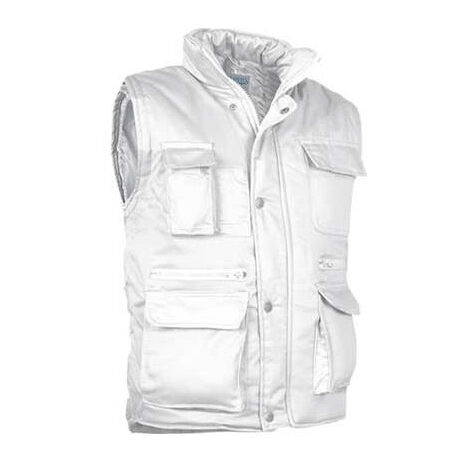 Chaleco acolchado multibolsillos VALENTO Reporter M Blanco