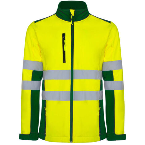 Chaqueta Softshell bicolor de alta visibilidad von cintas reflectantes ANTARES ROLY XXXXL Verde jardín / Amarillo flúor (1/3)