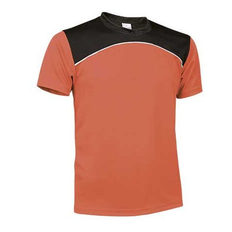 Camiseta técnica tricolor VALENTO Maurice S Naranja Fluor/Blanco/Negro
