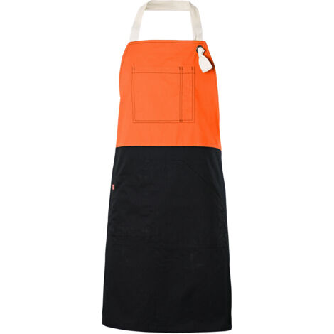 Delantal con peto bicolor 404210B  Naranja fluor