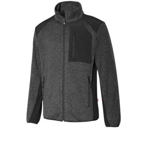 Chaqueta de punto afelpado 206008  L - Gris/Negro