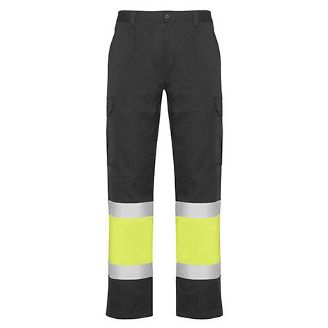 Pantalón multibolsillos para verano de alta visibilidad NAOS ROLY 52 Plomo / Amarillo flúor (1/4)