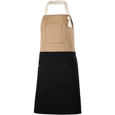 Delantal con peto bicolor 404210B  Beige