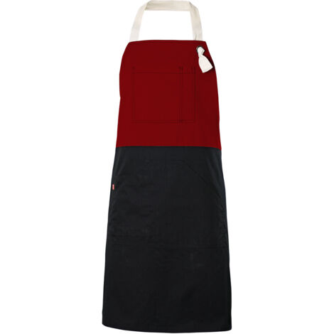 Delantal con peto bicolor 404210B  Rojo