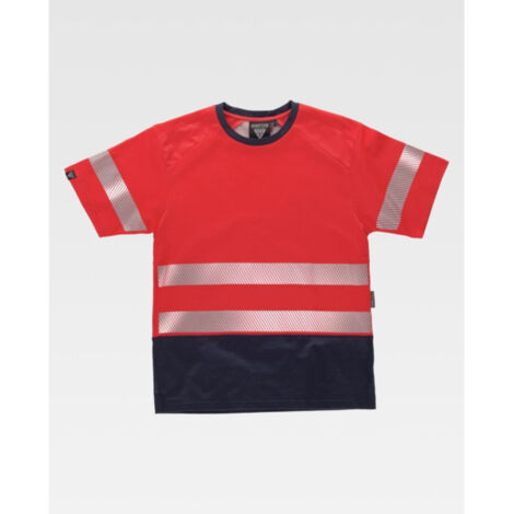 Camiseta combinada de manga corta en micropiqué de poliéster con interior de algodón C3997 (1/5)