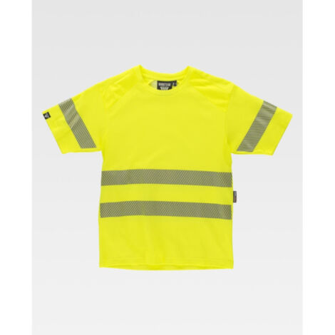 Camiseta de manga corta en micropiqué de poliéster con interior de algodón C3980