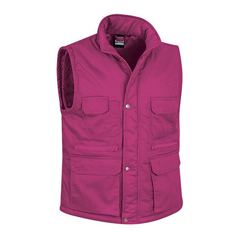 Chaleco acolchado multibolsillos VALENTO Reporter XL Rosa magenta