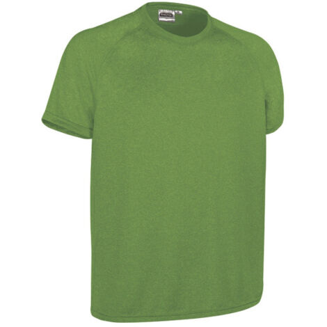 Camiseta técnica manga corta raglán, con diseño jaspeado vigoré, tejido poliéster transpirable VALENTO REVOLUTION XL Verde manzana