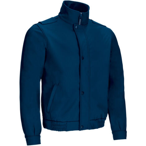 Chaqueta softshell ideal para vigilantes de seguridad, en azul y negro, tejido softshell elástico de tres capas VALENTO KEEPER M Azul marino orión