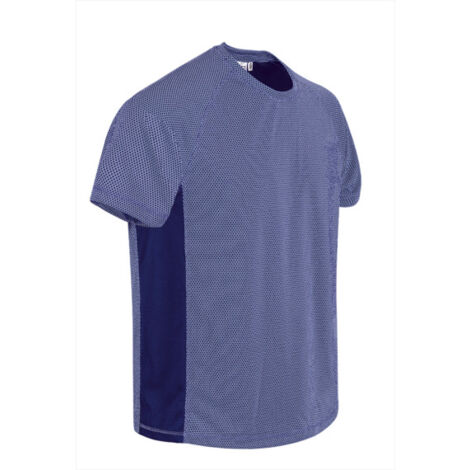 Camiseta técnica manga corta y cuello redondo, bandas laterales de color, tejido técnico transpirable VALENTO MARATHONER XXL Violeta petalo/Violeta berenjena