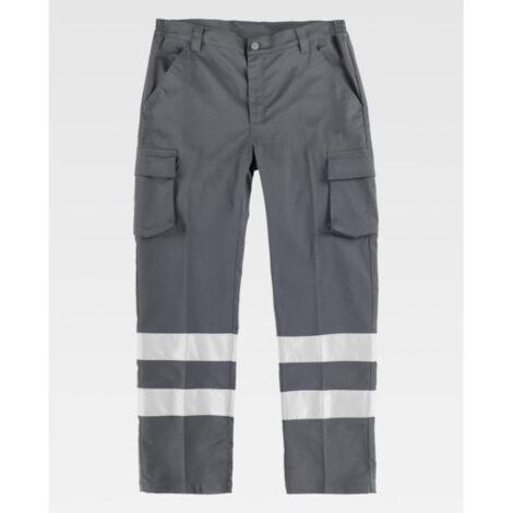 Pantalón de visibilidad realzada con cintas reflectantes de corte estilizado diseño Slim Fit B1437 (1/2)