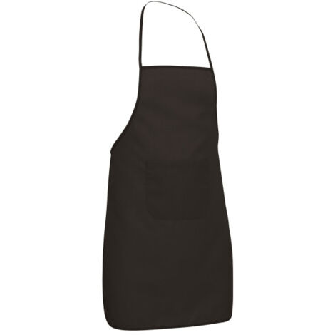 Delantal infantil con peto y bolsillo en tejido de poliéster RECIPE VALENTO Negro