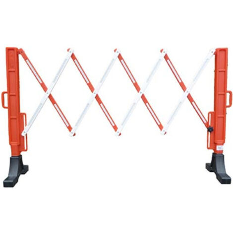 Barrera Extensible FLEXO200RB – Plástico Resistente, 2 m de Largo, Pies Anchos para Mayor Estabilidad, 2000x390x1000 mm, 3,4 kg